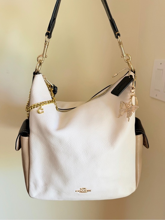 Coach Handbags - Coach Pennie Shoulder Bag in Colorblock Pebbled Leather (Chalk/Multi)